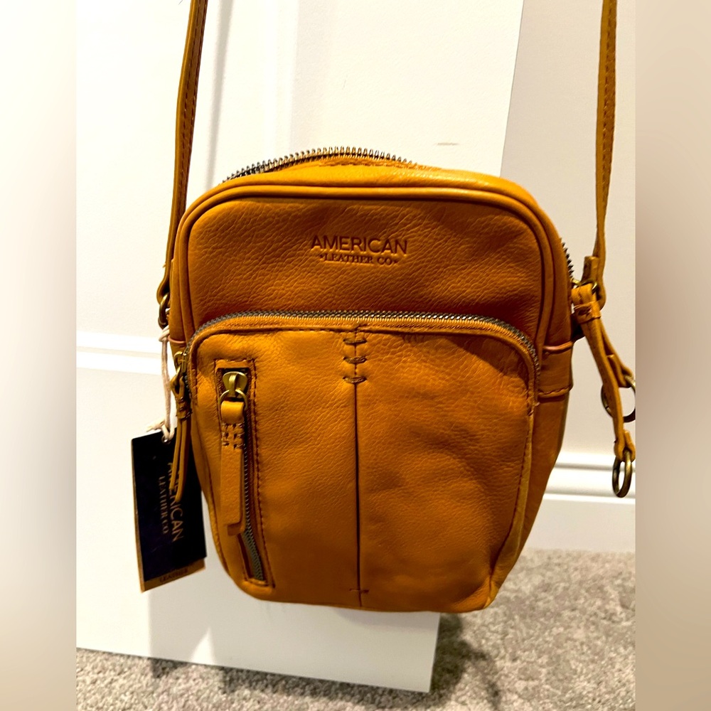 American Leather Co. Cleveland Crossbody, NWT, color cafe latte